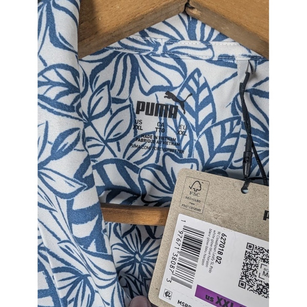 Puma Golf Sleeveless Polo Women's XXL Floral Cloudspun Athletic Pickleball NEW - Picture 4 of 9